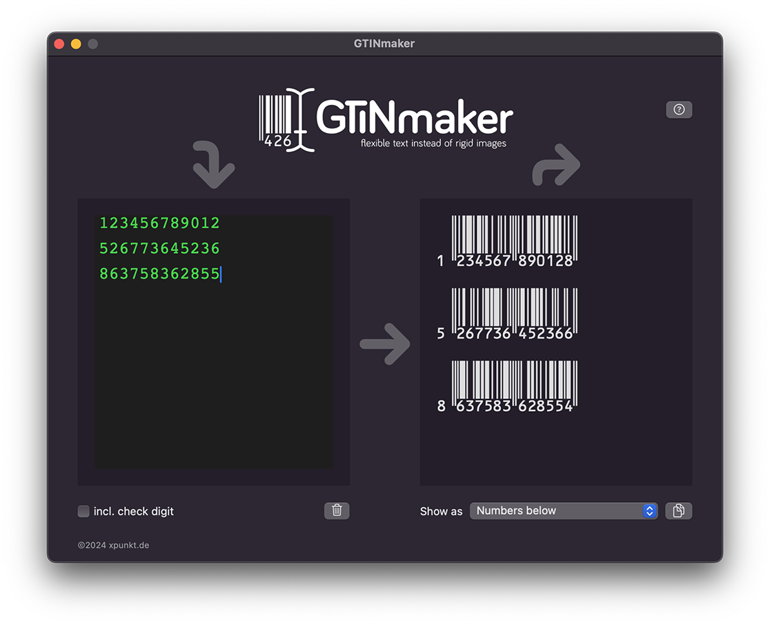 GTINmaker App Screenshot macOS